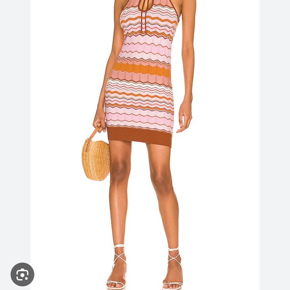 House of Harlow 1960 Pink and Brown Mini Dress